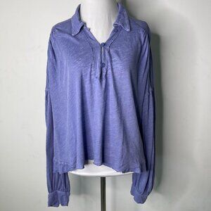 We The Free Women's Light Purple Long Sleeve Button Down Shirt Size Large